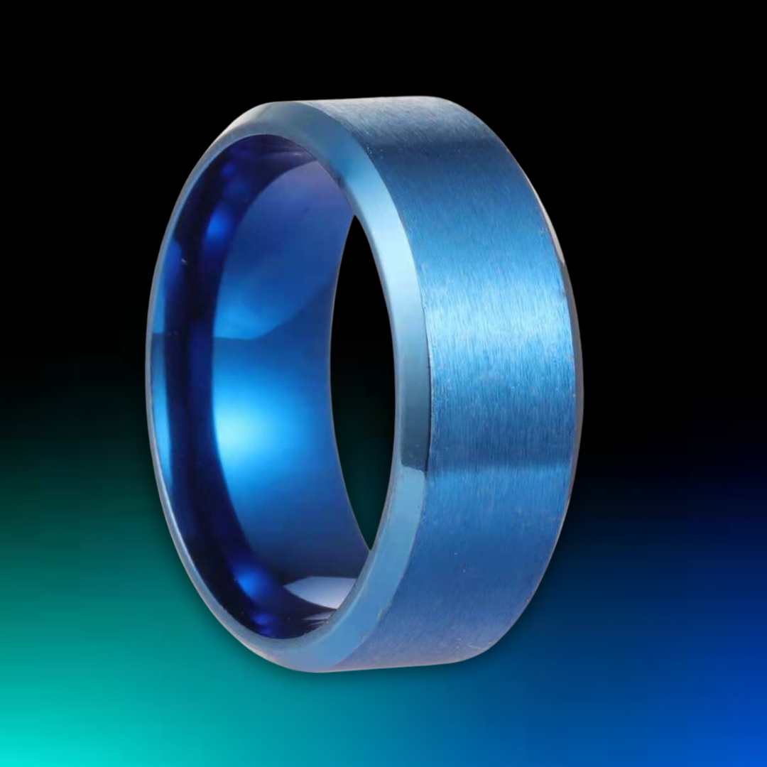 Blue Titanium Ring